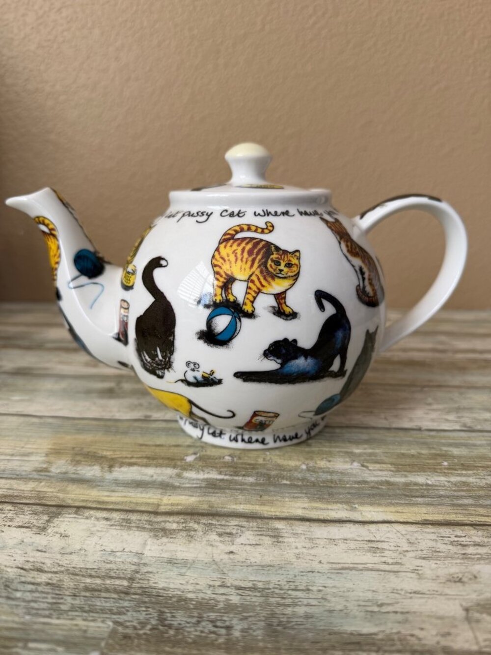 Paul Cardew Cat Kit-Tea Teapot Kitty Cat Where Have You Been Ceramic England